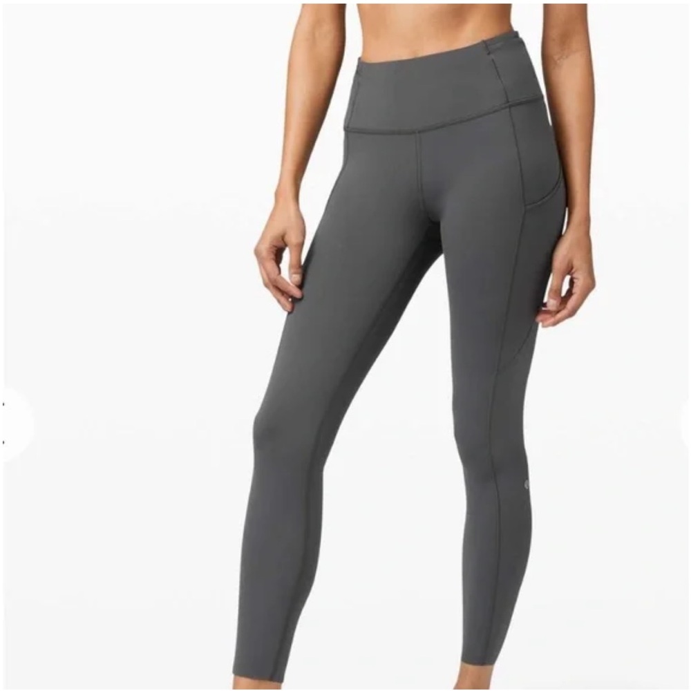 Lululemon Fast and Free High-Rise Tight 25” Pockets in Graphite Gray